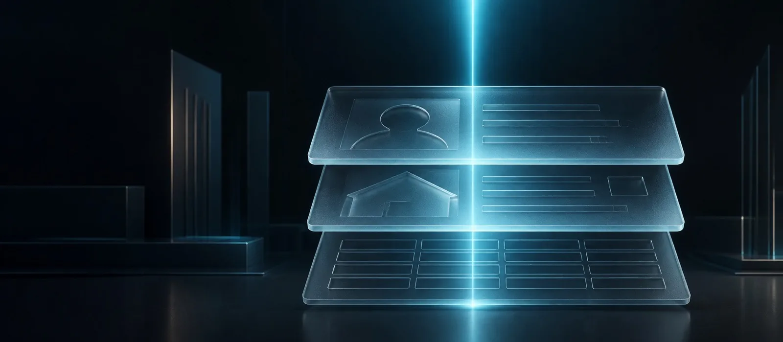 Identity, address, and financial documents aligned for verification
