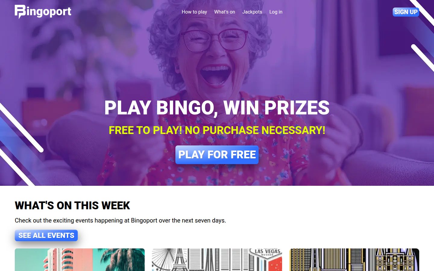 BingoPort homepage screenshot