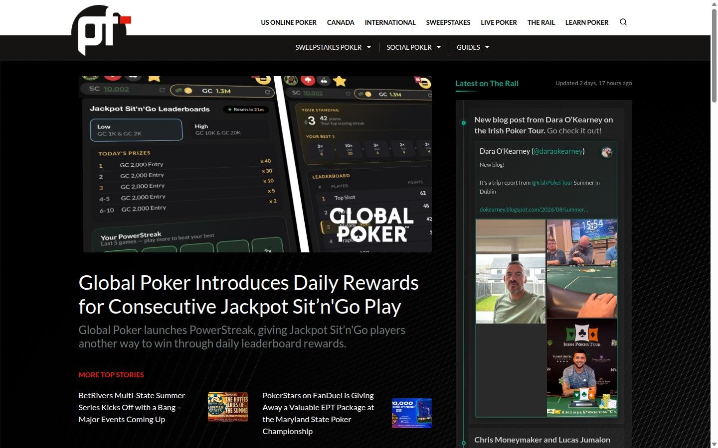 Pokerfuse homepage screenshot