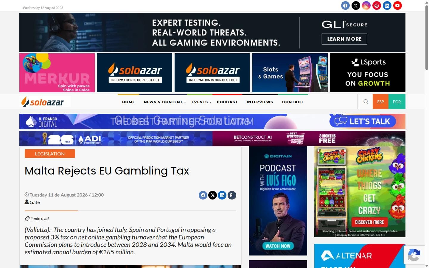 SoloAzar homepage screenshot