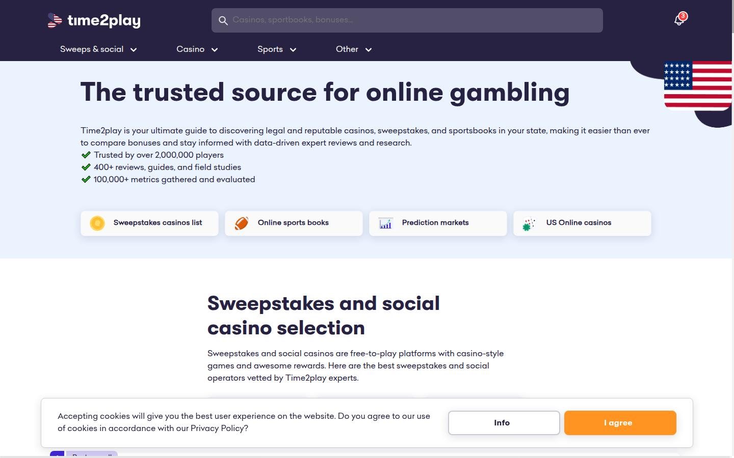 Time2Play homepage screenshot