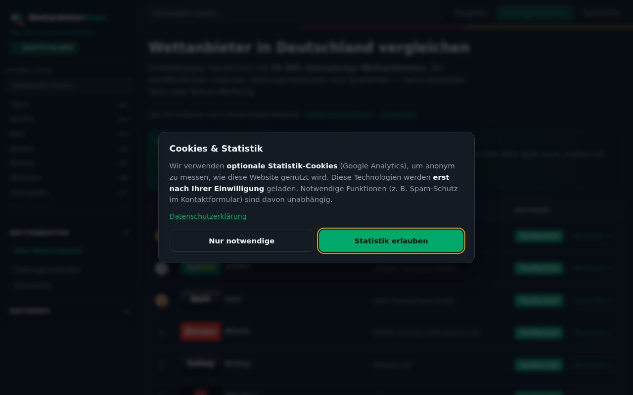 WettanbieterStats homepage screenshot